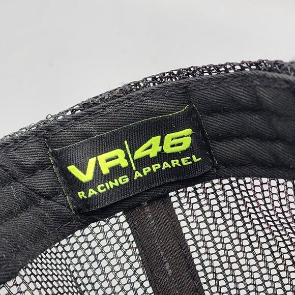 VR46 Valentino Rossi Racing Trucker Hat Black Mesh Snapback Cap OSFA - Picture 8 of 9